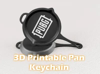 PUBG Pan Keychain | 3D Printed Gaming Keyring | Mini Frying Pan Collectible for Gamers