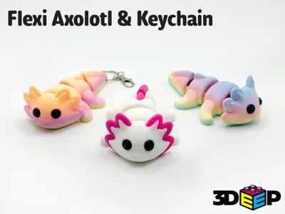 flexi axolotl keychain no supports