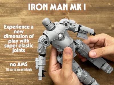 Iron Man MK1 Action Figure | 3D Printed Articulated Superhero Model | Fully Movable Collectible Toy